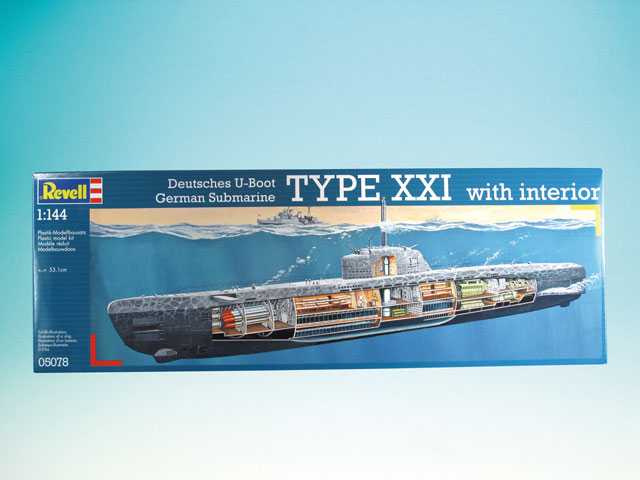 Deutsches U-Boot Typ XXI mit Interieur (1:144) Revell 05078 - Deutsches U-Boot Typ XXI mit Interieur