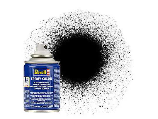 Barva Revell ve spreji - 34302: hedvábná černá (black silk) - Barva Revell ve spreji - 34302: hedvábná černá (black silk)