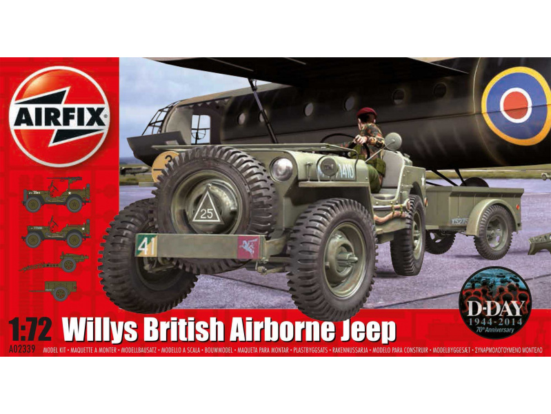 Willys Jeep, Trailer & 6PDR Gun (1:72) Airfix A02339 - Willys Jeep, Trailer & 6PDR Gun