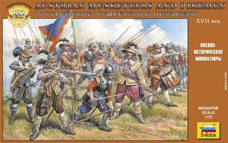 Austrian Musketers and Pikeman (1:72) Zvezda 8061 - Austrian Musketers and Pikeman
