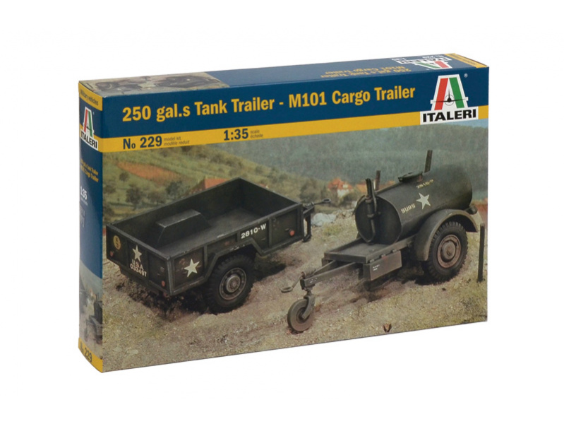 250 GAL.S TANK TRAILER - M101 CARGO TRAILER (1:35) Italeri 0229 - 250 GAL.S TANK TRAILER - M101 CARGO TRAILER