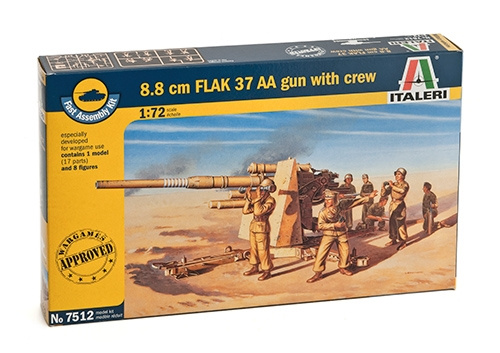 8.8 CM FLAK 37 AA GUN with crew (1:72) Italeri 7512 - 8.8 CM FLAK 37 AA GUN with crew