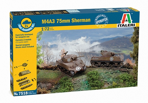 M4A3 75 mm SHERMAN (1:72) Italeri 7518 - M4A3 75 mm SHERMAN