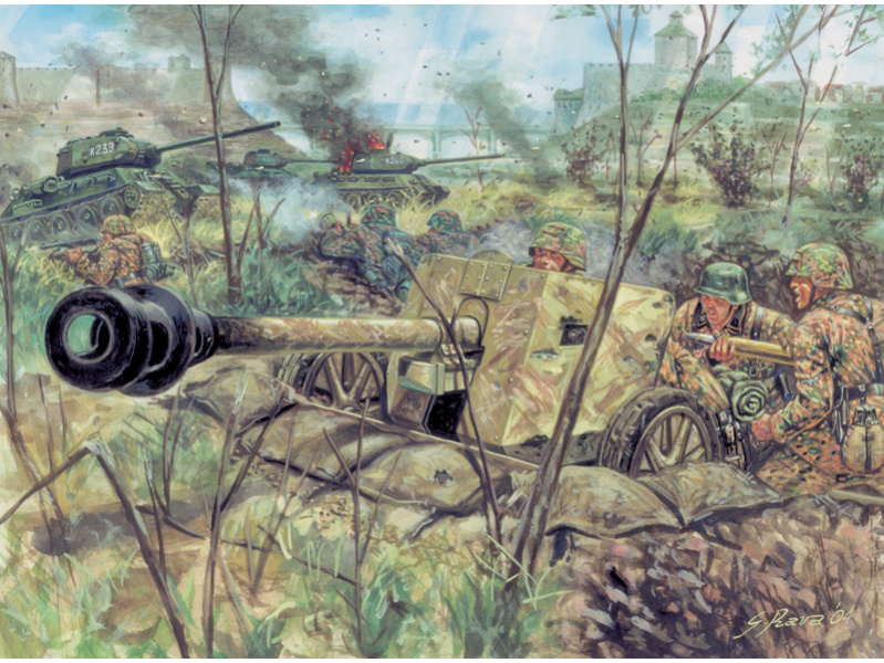 WWII - GERMAN PAK40 AT GUN & CREW (1:72) Italeri 6096 - WWII - GERMAN PAK40 AT GUN & CREW