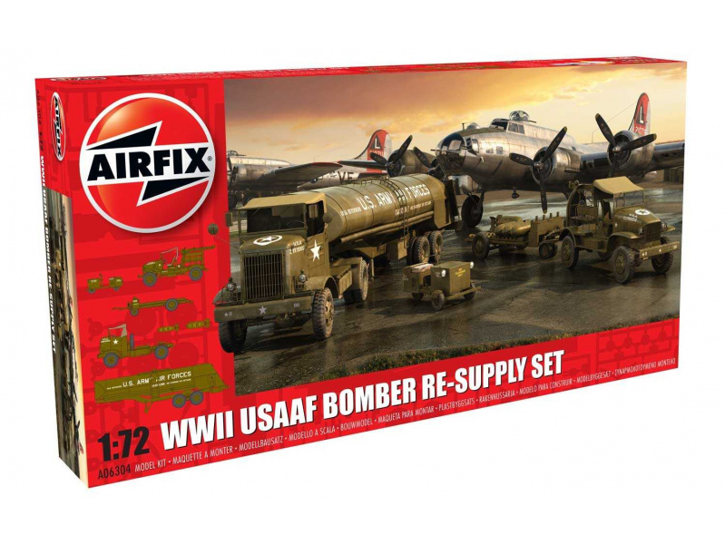 USAAF 8TH Airforce Bomber Resupply Set (1:72) Airfix A06304 - USAAF 8TH Airforce Bomber Resupply Set