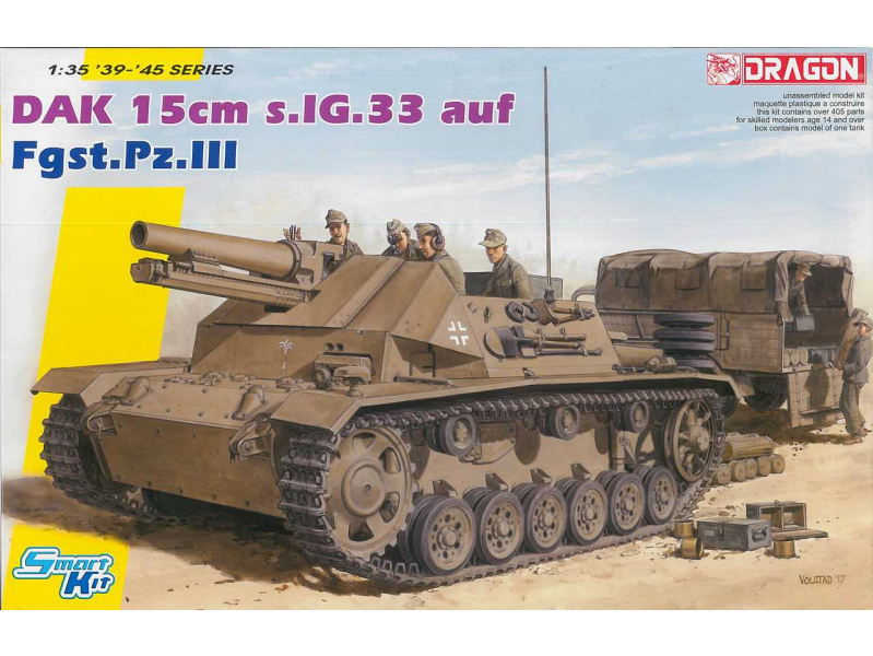 DAK 15cm s.IG.33 auf Fgst.Pz.III (Smart Kit) (1:35) Dragon 6904 - DAK 15cm s.IG.33 auf Fgst.Pz.III (Smart Kit)