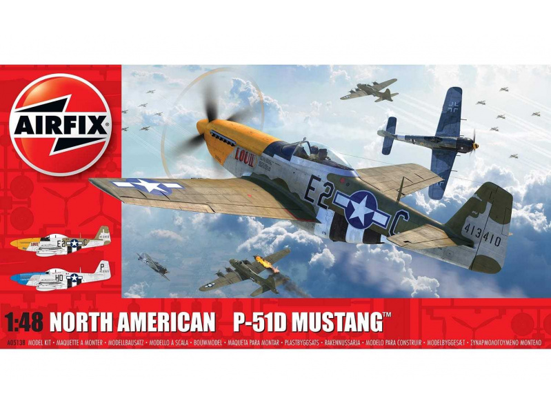 North American P-51D Mustang (Filletless Tails) (1:48) Airfix A05138 - North American P-51D Mustang (Filletless Tails)