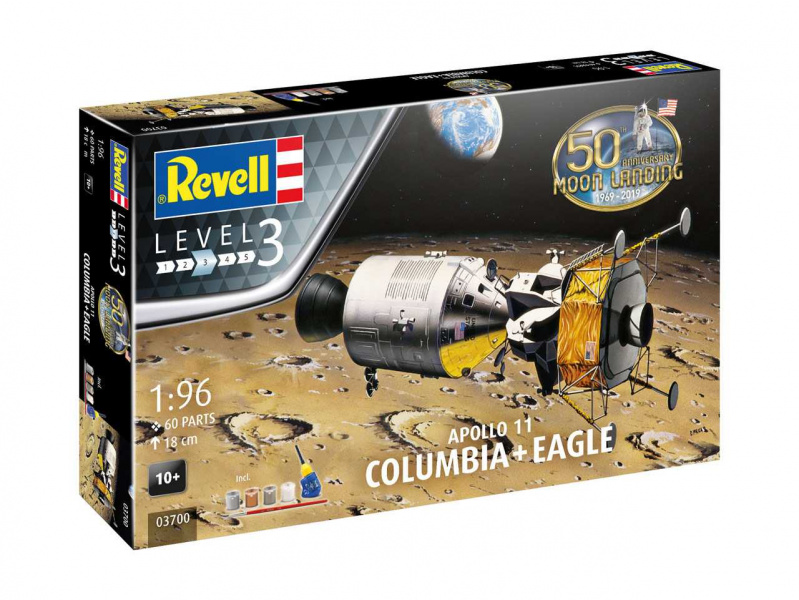Apollo 11 "Columbia" & "Eagle" (50 Years Moon Landing) (1:96) Revell 03700 - Apollo 11 "Columbia" & "Eagle" (50 Years Moon Landing)