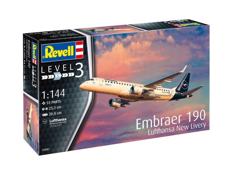 Embraer 190 Lufthansa New Livery (1:144) Revell 03883 - Embraer 190 Lufthansa New Livery