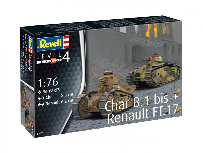 Char B.1 bis & Renault FT.17 (1:76) Revell 03278 - Char B.1 bis & Renault FT.17