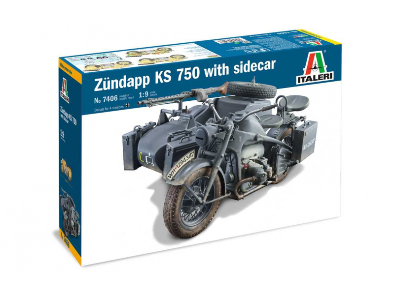 Zundapp KS 750 with sidecar (1:9) Italeri 7406 - Zundapp KS 750 with sidecar