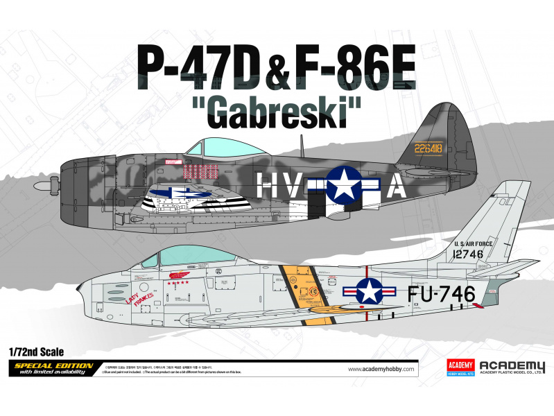 P-47D & F-86E "Gabreski" LE: (1:72) Academy 12530 - P-47D & F-86E "Gabreski" LE: