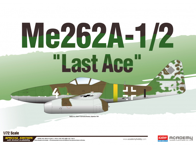 Me262A-1/2 "Last Ace" LE: (1:72) Academy 12542 - Me262A-1/2 "Last Ace" LE: