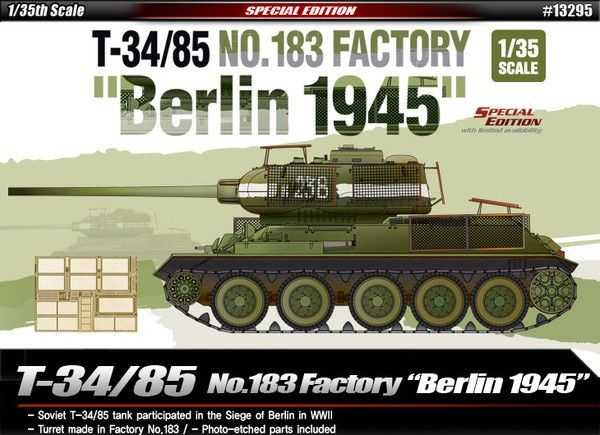 T-34/85 No.183 Factory "Berlin 1945" (1:35) Academy 13295 - T-34/85 No.183 Factory "Berlin 1945"