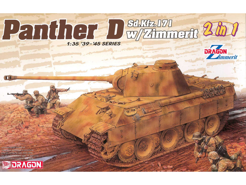 Sd.Kfz.171 Panther Ausf.D with Zimmerit (2 in 1) (1:35) Dragon 6945 - Sd.Kfz.171 Panther Ausf.D with Zimmerit (2 in 1)