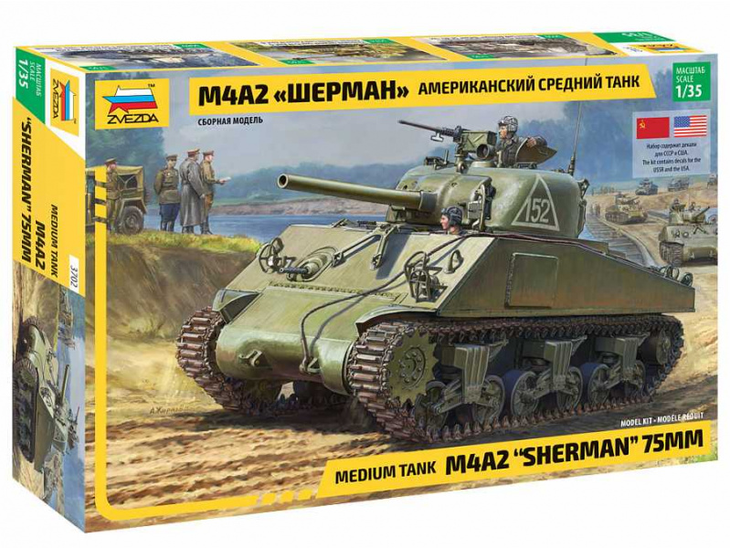 M4 A2 Sherman (1:35) Zvezda 3702 - M4 A2 Sherman