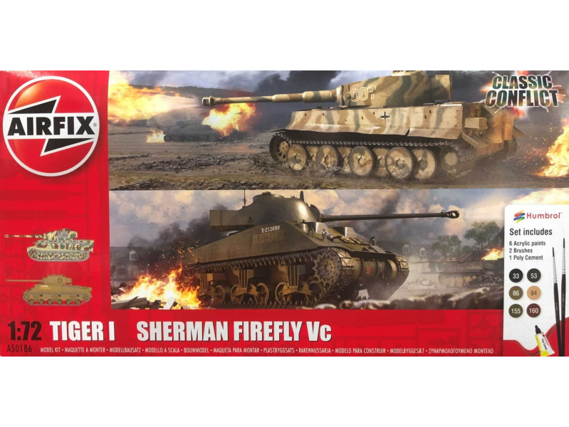 Classic Conflict Tiger 1 vs Sherman Firefly (1:72) Airfix A50186 - Classic Conflict Tiger 1 vs Sherman Firefly
