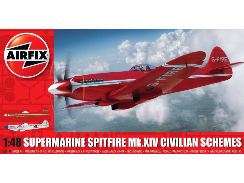 Supermarine Spitfire MkXIV Civilian Schemes (1:48) Airfix A05139 - Supermarine Spitfire MkXIV Civilian Schemes