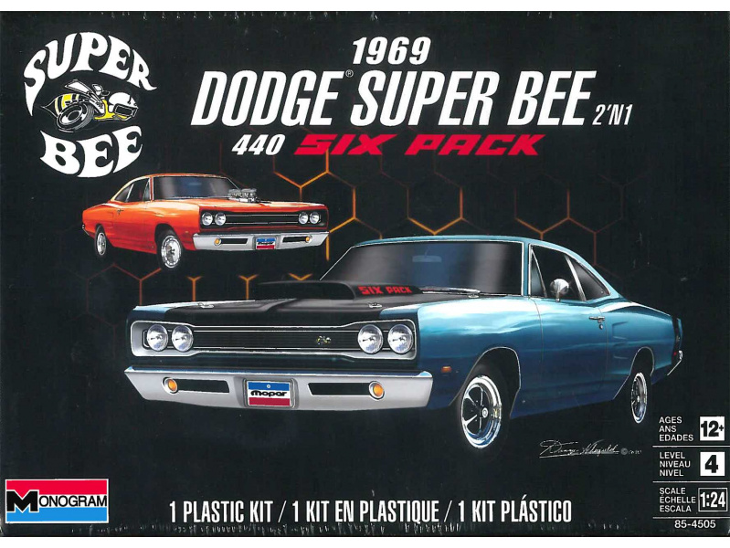1969 Dodge Super Bee (1:24) Monogram 4505 - 1969 Dodge Super Bee