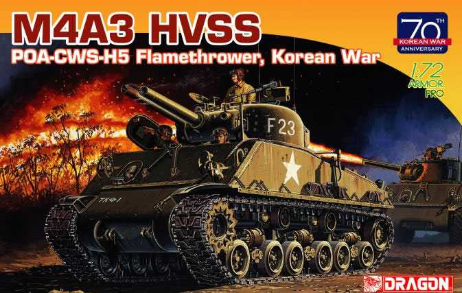 M4A3 HVSS POA-CWS-H5 Flamethrower, Korean War (70th Anniversary) (1:72) Dragon 7524 - M4A3 HVSS POA-CWS-H5 Flamethrower, Korean War (70th Anniversary)
