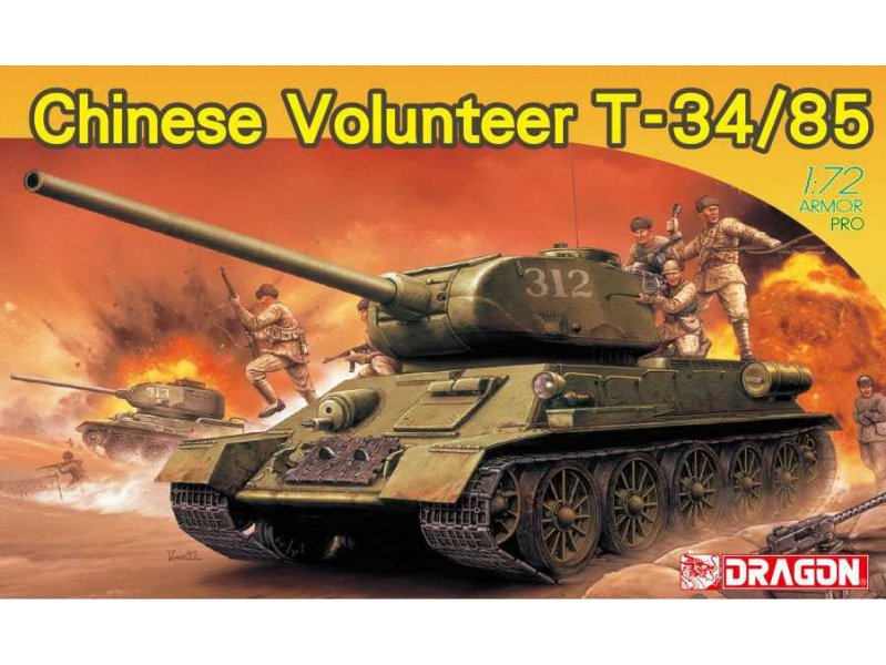 Chinese Volunteer T-34/85 (1:72) Dragon 7668 - Chinese Volunteer T-34/85
