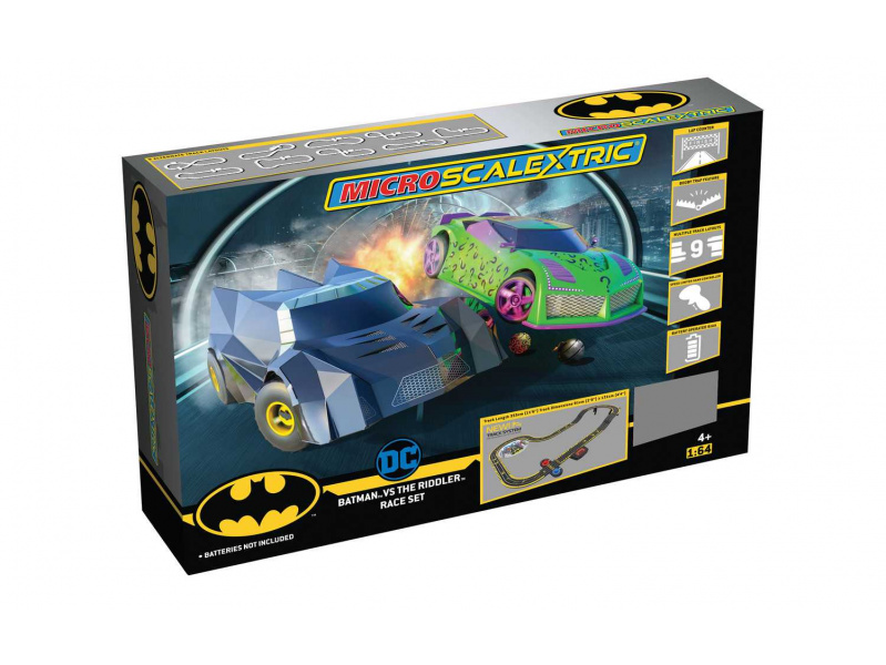 Autodráha MICRO SCALEXTRIC G1170M - Batman vs The Riddler Set Battery Powered Race Set (1:64)(1:64) Scalextric G1170M - Autodráha MICRO SCALEXTRIC G1170M - Batman vs The Riddler Set Battery Powered Race Set (1:64)