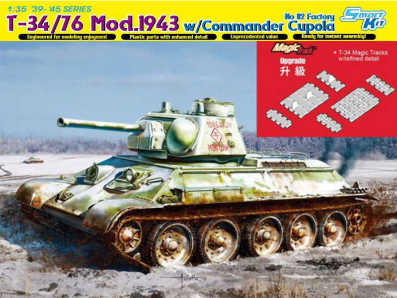 T-34/76 Mod.1943 w/Commander Cupola No. 112 Factory (1:35) Dragon 6621 - T-34/76 Mod.1943 w/Commander Cupola No. 112 Factory