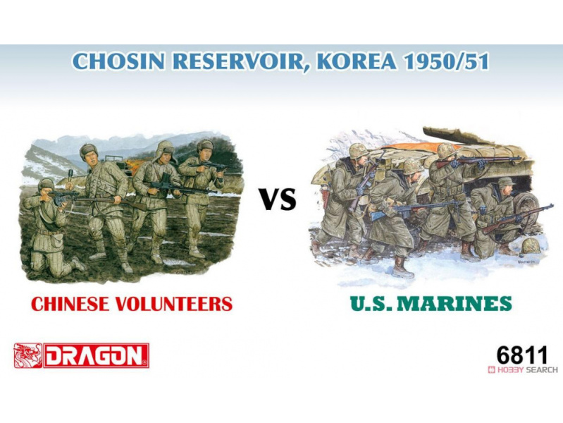 Chinese Volunteers vs U.S. Marines, Chosin Reservoir Korea 1950 (1:35) Dragon 6811