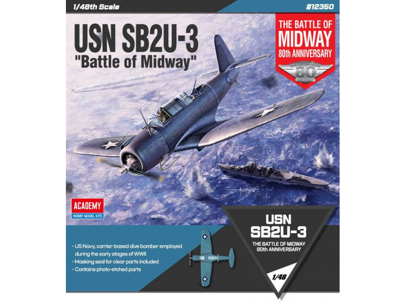 USN SB2U-3 "Battle of Midway" (1:48) Academy 12350 - USN SB2U-3 "Battle of Midway"