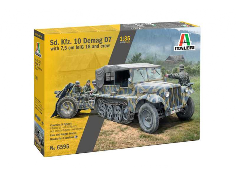 Sd. Kfz. 10 Demag with Le. IG18 and Crew (1:35) Italeri 6595 - Sd. Kfz. 10 Demag with Le. IG18 and Crew