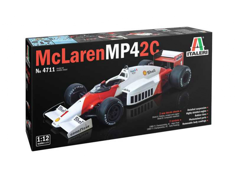 Mc Laren MP4/2C Prost Rosberg (1:12) Italeri 4711 - Mc Laren MP4/2C Prost Rosberg