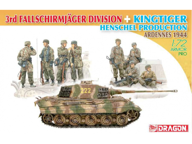 3rd Fallschirmjäger Division + Kingtiger Henschel Turret (1:72) Dragon 7400 - 3rd Fallschirmjäger Division + Kingtiger Henschel Turret