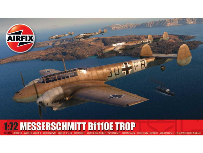Messerschmitt Bf110E/E-2 TROP (1:72) Airfix A03081A - Messerschmitt Bf110E/E-2 TROP