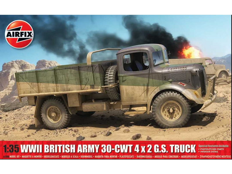 WWII British Army 30-cwt 4x2 GS Truck (1:35) Airfix A1380 - WWII British Army 30-cwt 4x2 GS Truck