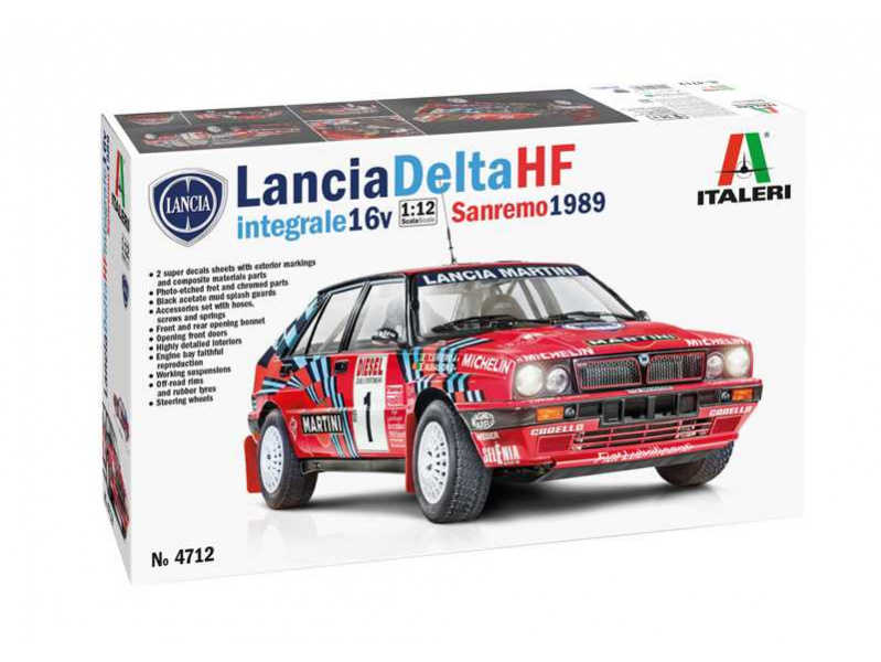 Lancia Delta HF Integrale Sanremo 1989 (1:12) Italeri 4712 - Lancia Delta HF Integrale Sanremo 1989