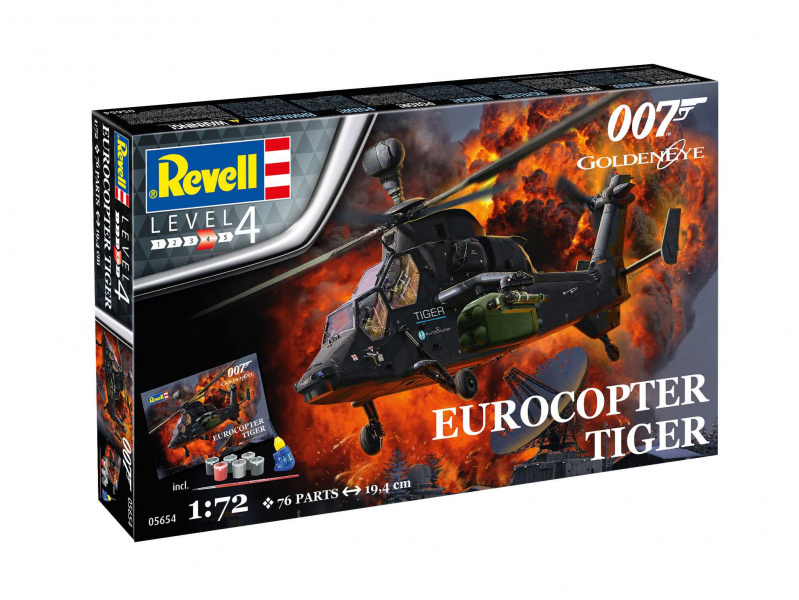 Gift-Set James Bond "Golden Eye" Eurocopter Tiger (1:72) Revell 05654 - "Golden Eye" Eurocopter Tiger