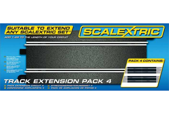 Rozšíření trati SCALEXTRIC C8526 - Track Extension Pack 4 - Straights Scalextric C8526