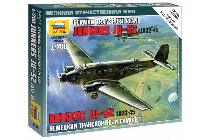 Junkers Ju-52 Transport Plane (1:200) Zvezda 6139