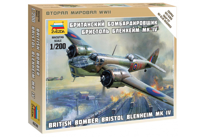 British Bomber Bristol Blenheim IV (1:200) Zvezda 6230