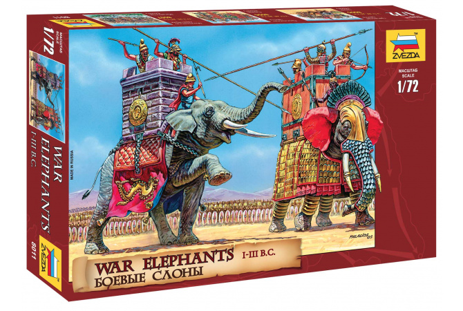 War Elephants III-II B. C. (1:72) Zvezda 8011