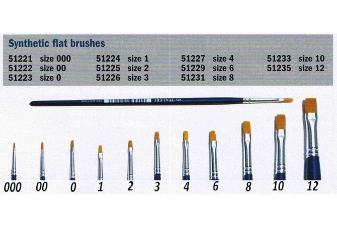 Brush Synthetic Flat 51221 - plochý syntetický štětec (velikost 000)
