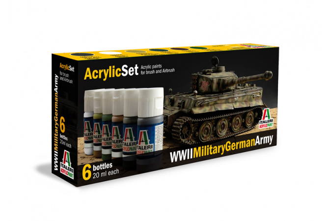 Sada akrylových barev 433AP - WWII Military German Army 6 ks