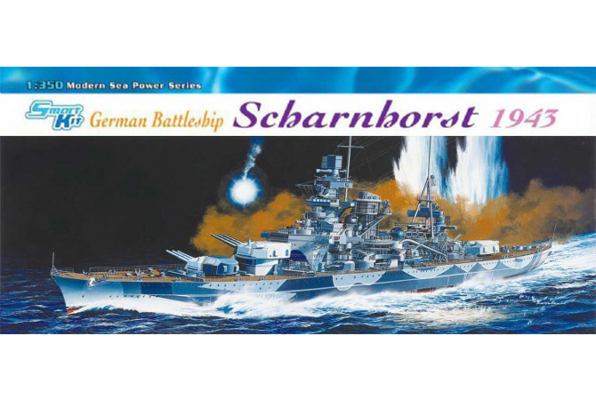 GERMAN BATTLESHIP SCHARNHORST 1943 (SMART KIT) (1:350) Dragon 1040