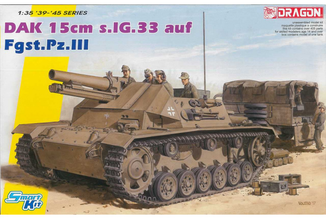 DAK 15cm s.IG.33 auf Fgst.Pz.III (Smart Kit) (1:35) Dragon 6904