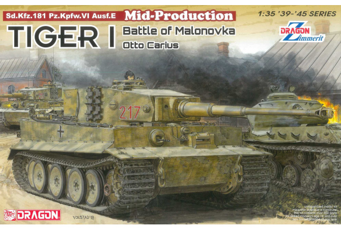 Tiger I Mid-Production w/Zimmerit Otto Carius (Battle of Malinava Village 1944) (1:35) Dragon 6888