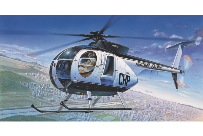 HUGHES 500D POLICE HELICOPTER (1:48) Academy 12249