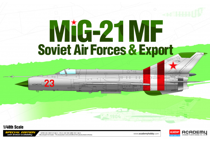 Mig-21 MF "Soviet Air Force & Export" LE: (1:48) Academy 12311