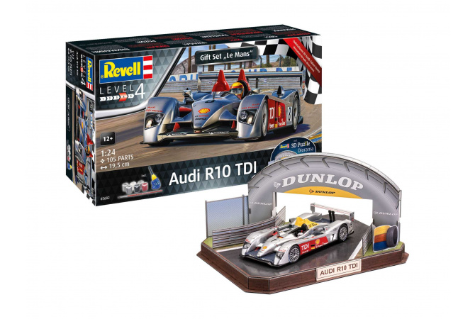 Audi R10 TDI + 3D Puzzle (LeMans Racetrack) (1:24) Revell 05682