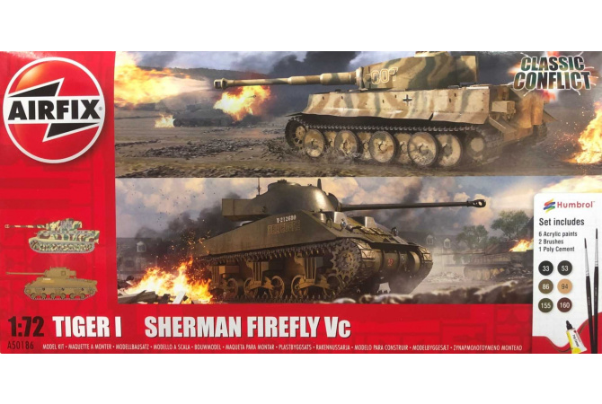 Classic Conflict Tiger 1 vs Sherman Firefly (1:72) Airfix A50186