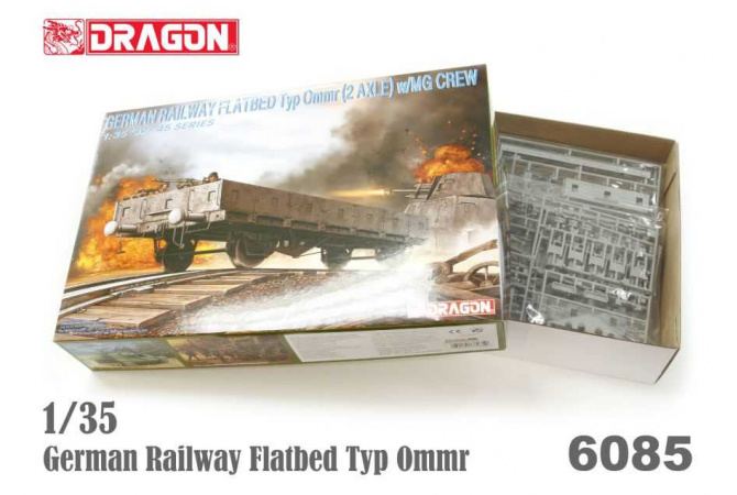 GERMAN RAILWAY FLATBED Typ Ommr (2 AXLE) w/MG CREW (1:35) Dragon 6085